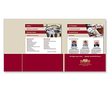 Millbury National Bank Presentation Folder with Step Sheets