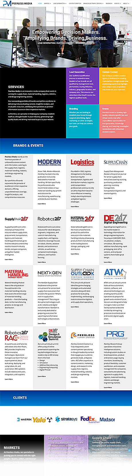 Peerless Media Website Peerless Media Website